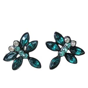 Dragonfly Rhinestone Earrings Costume Jewelry Victorian Art Deco Cocktail Boho